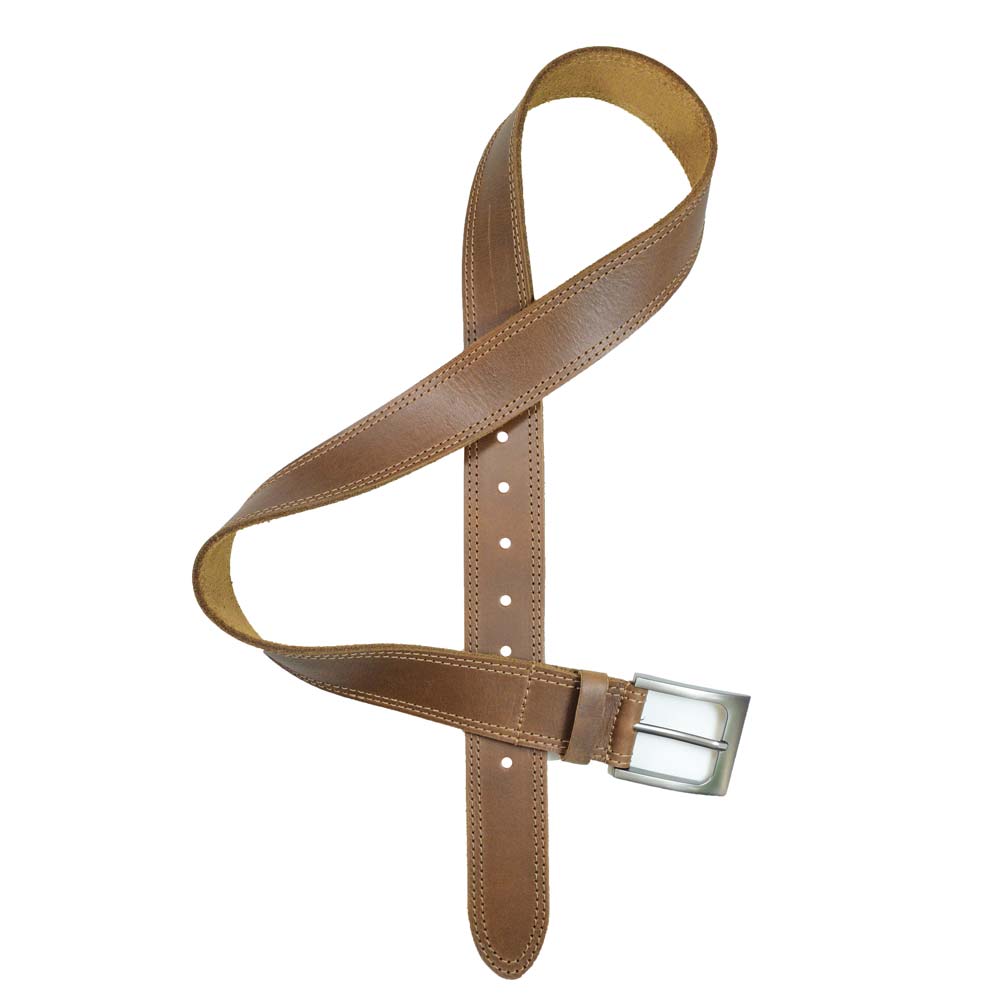 Two Row Stitch Leather Belt - Stockyard X 'The Leather Store'