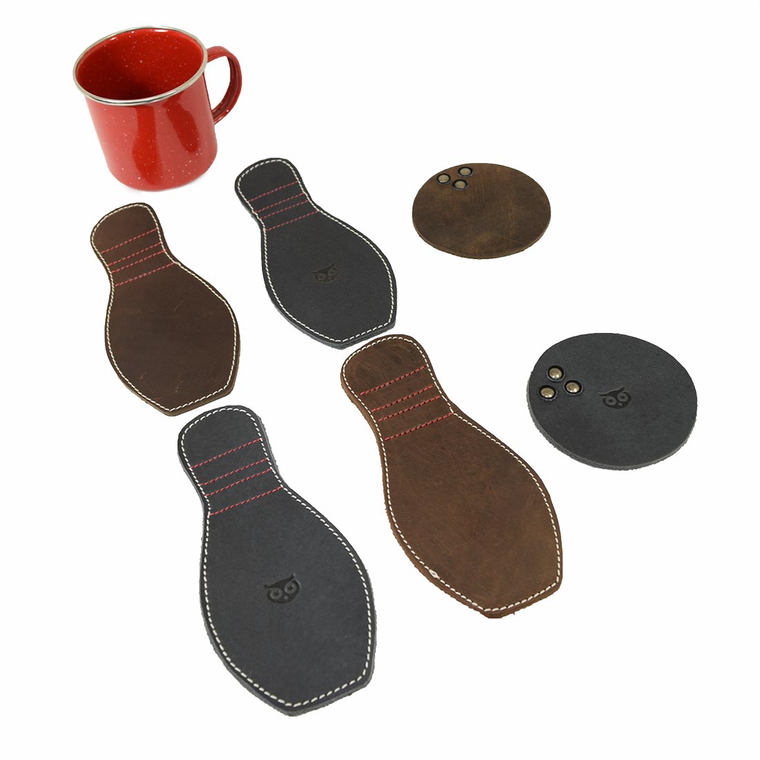 Bowling Coasters (6-Pack) - Stockyard X 'The Leather Store'