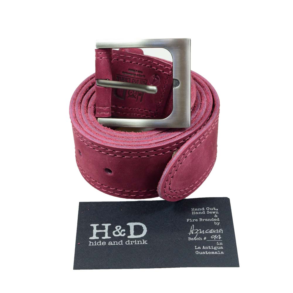 Two Row Stitch Leather Belt - Stockyard X 'The Leather Store'