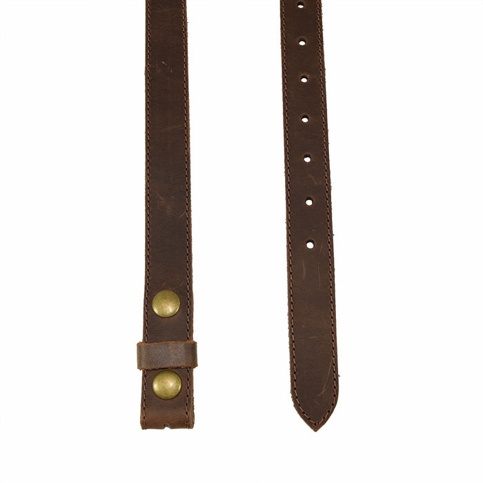 Two Row Stitch Leather Snap On Belt, 7/8" Width - Stockyard X 'The Leather Store'