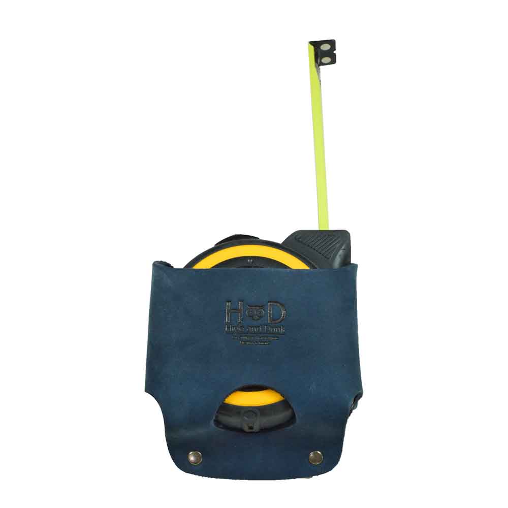 Hide & Drink's Large Tape Holster in vibrant green color, made for functionality and style. Great for electricians and handymen to keep their Large Tape Measures secure.