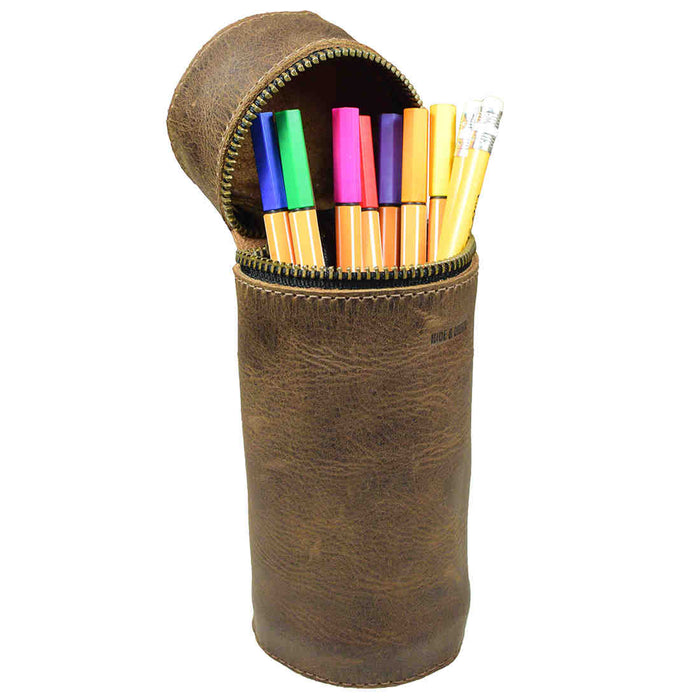 Vertical Cylinder Pencil Case - Stockyard X 'The Leather Store'