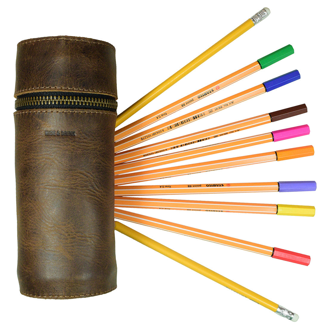 Vertical Cylinder Pencil Case - Stockyard X 'The Leather Store'