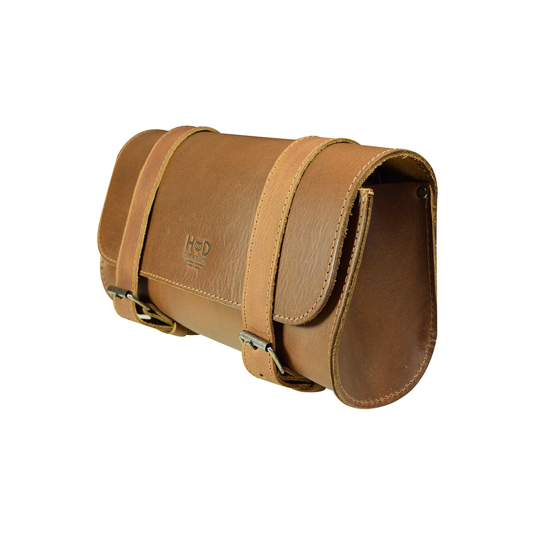 Hide & Drink Leather Motorcycle Tool Bag featuring a chic design in durable Full Grain Leather, serving as a trendy Biker Bag for Tools and Essentials. This exceptional Handlebar Bag with Adjustable Straps also acts as a handy Tool Organizer, made through artistic craftsmanship in La Antigua Guatemala & Oaxaca Mexico.