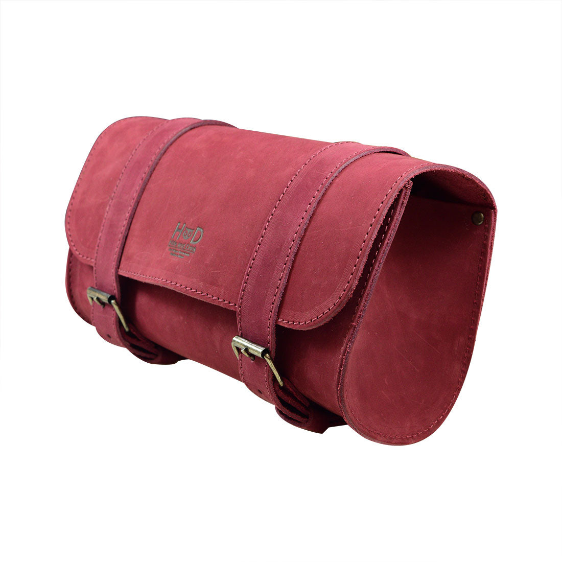 Hide & Drink Leather Motorcycle Tool Bag in its rustic design, made of Full Grain Leather, perfect for bikers looking for a dependable Biker Bag for Tools and Essentials. This elegant Handlebar Bag with Adjustable Straps serves as a practical Tool Organizer, showcasing artisan attention to detail from La Antigua Guatemala & Oaxaca Mexico.