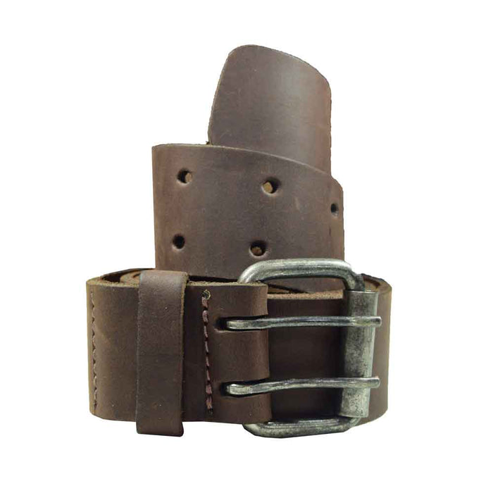Rustic Leather Belt / Rustic Double Prong Buckle, 1.5" Wide - Stockyard X 'The Leather Store'