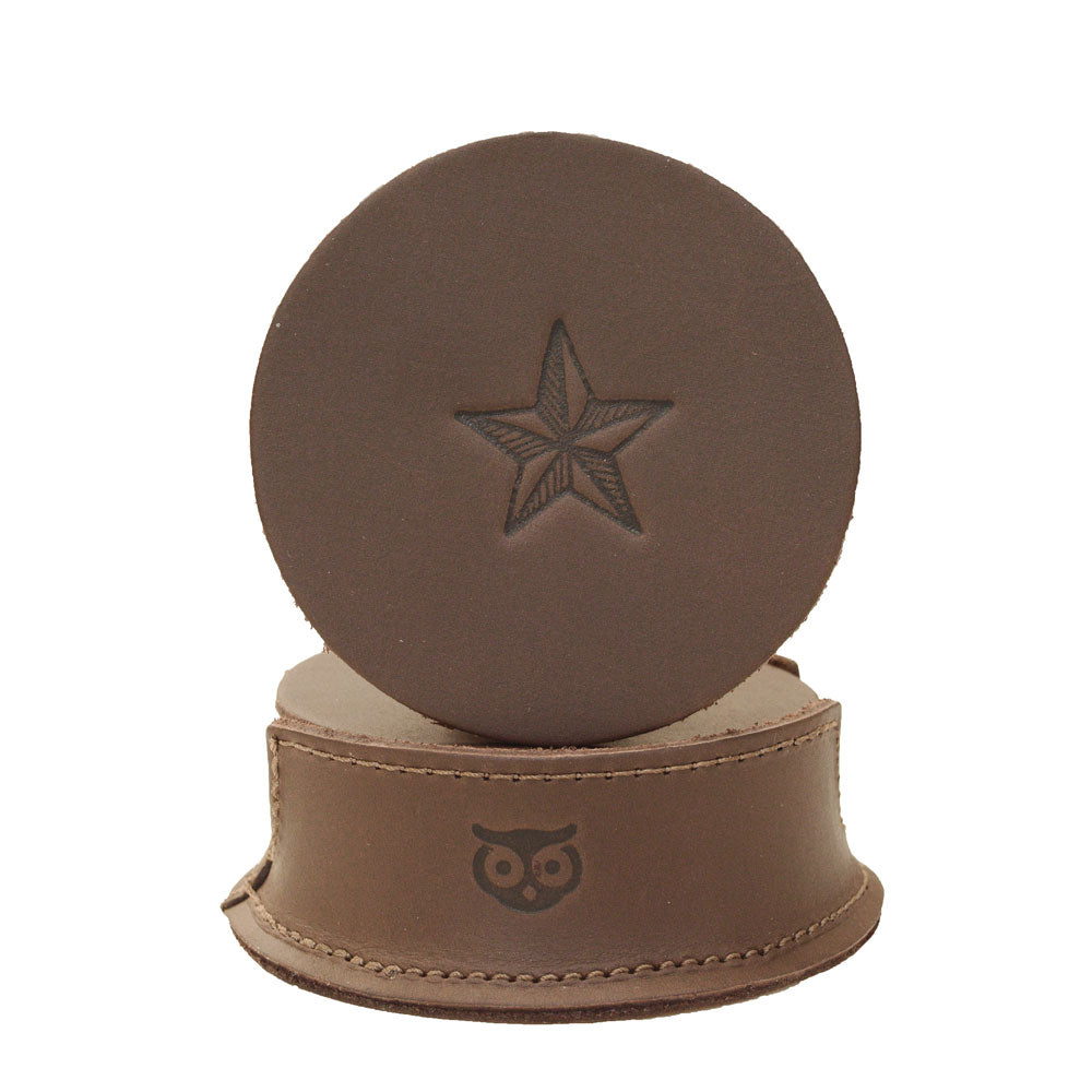 Thick Leather Moon, Star and Heart Coasters (6-Pack) - Stockyard X 'The Leather Store'