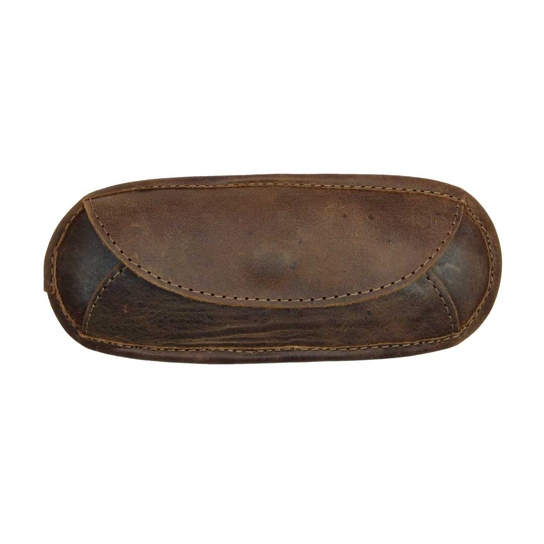 Close-up of the Hide & Drink Shoulder Pad Replacement showcases the rustic full grain leather texture, ideal for use as a Shoulder Pad Replacement for Briefcases & Messenger Bags, Laptop Cases, Satchels, signifying small batch production and handmade quality with a fire branded finish from skilled artisans in La Antigua Guatemala & Oaxaca Mexico.