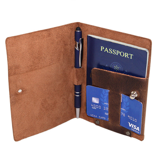 Passport Cover With Pen Slot - Stockyard X 'The Leather Store'