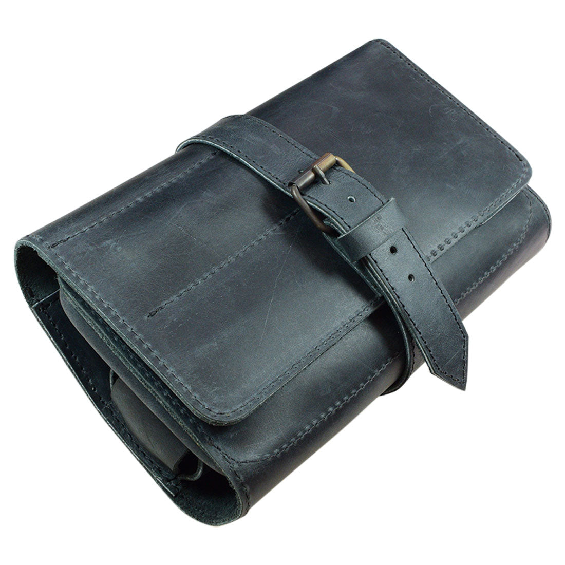 Hide & Drink Double Pipe Tobacco Pouch made of Full Grain Leather, featuring an artisan design from La Antigua Guatemala. This handmade pouch is perfect for storing your pipe and accessories, showcasing small batch production and fire branded craftsmanship.