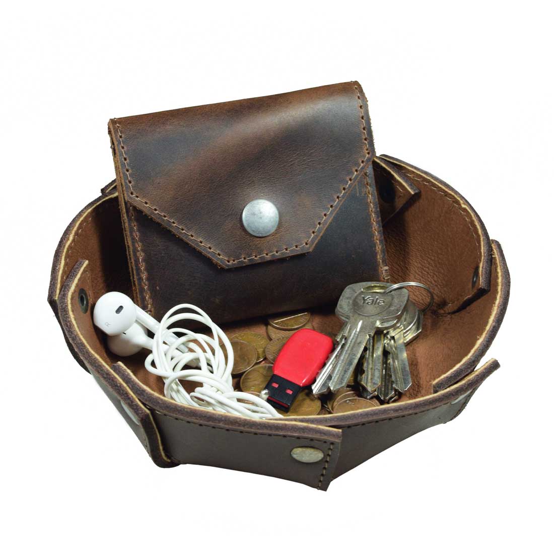 Riveted Circular Valet Tray - Stockyard X 'The Leather Store'