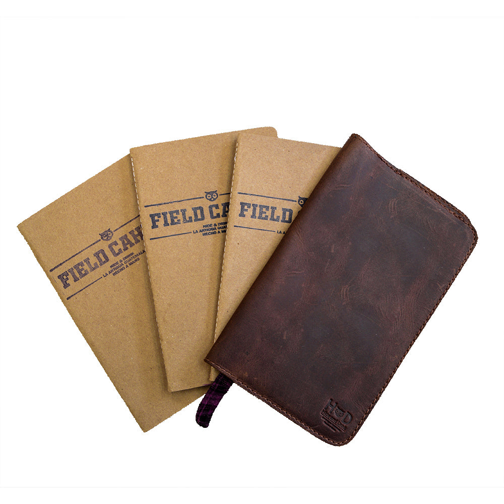 Handmade Notebooks (3 Pack) With Leather Cover - Stockyard X 'The Leather Store'