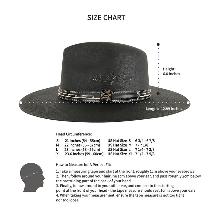 Indiana Eastwood Cowboy Hat Handmade from Oaxacan Cotton - Black - Stockyard X 'The Leather Store'