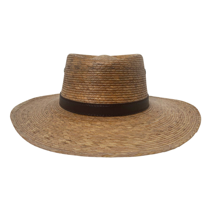 Angel Eyes Wide Brim Hat Handmade from 100% Oaxacan Coconut Palm Leaves - Coconut Brown - Stockyard X 'The Leather Store'