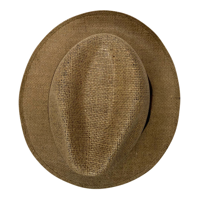 Short Brim Panama Style Hat Handmade from 100% Oaxacan Jute - Cappuccino - Stockyard X 'The Leather Store'