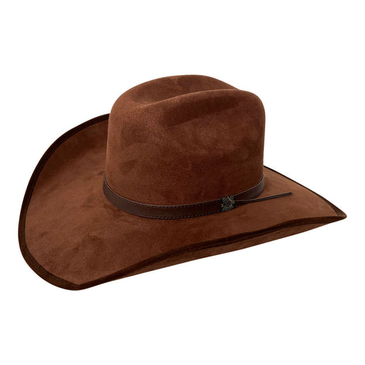Wide Brim Cowboy Style Hat Handmade from 100% Oaxacan Suede - Chocolate Brown - Stockyard X 'The Leather Store'
