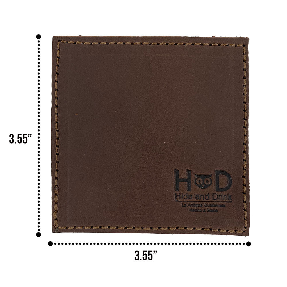 Square Box w/Stitching Coasters Set (6-Pack) - Stockyard X 'The Leather Store'