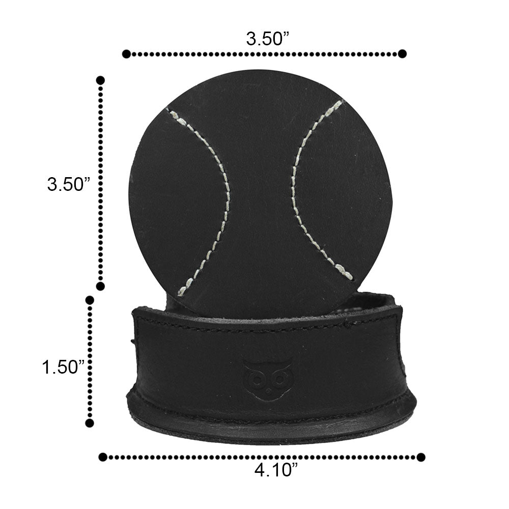 Thick Leather Baseball Coasters (6-Pack) - Stockyard X 'The Leather Store'