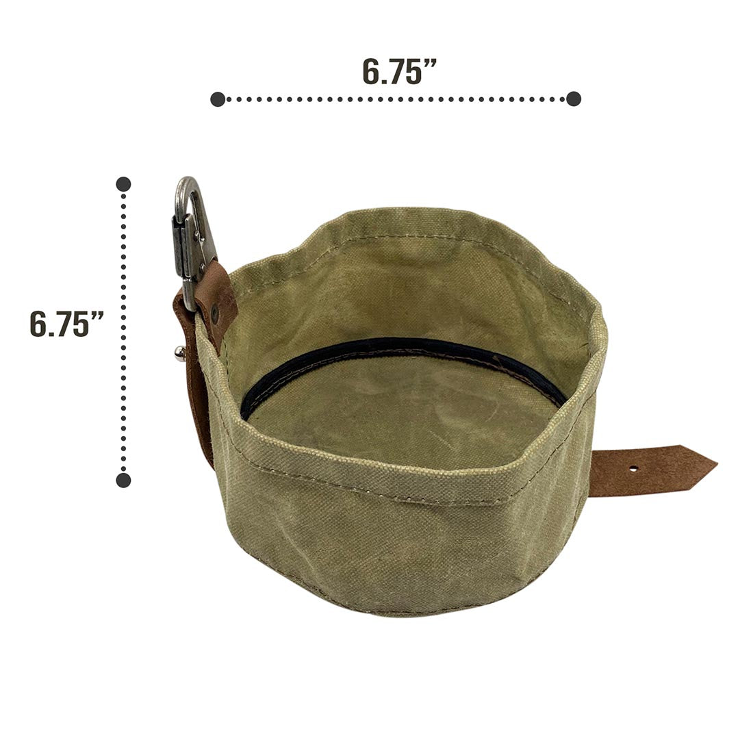 Waxed Canvas Travel Dog Bowl - Stockyard X 'The Leather Store'