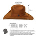 Wide Brim Cowboy Style Hat Handmade from 100% Oaxacan Suede - Old Tobacco Brown - Stockyard X 'The Leather Store'