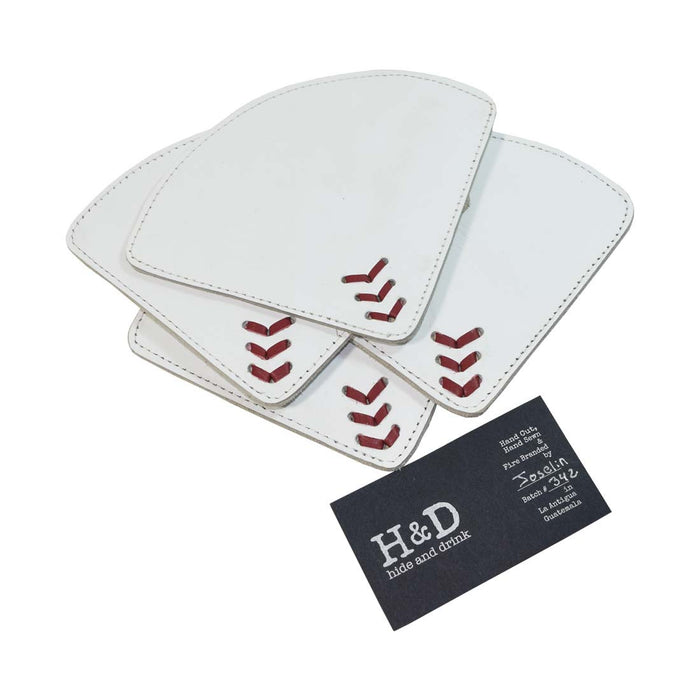 Baseball Coasters (4 pack) - Stockyard X 'The Leather Store'