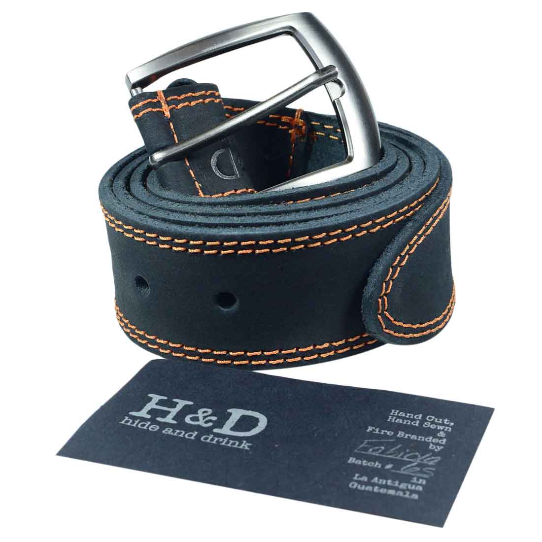 Two Row Stitch Leather Belt - Stockyard X 'The Leather Store'