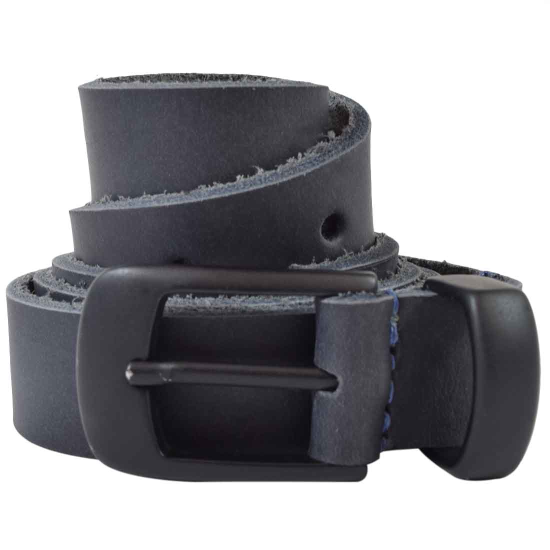 Rustic Leather Belt / Rustic Charcoal Buckle, 7/8" Wide - Stockyard X 'The Leather Store'