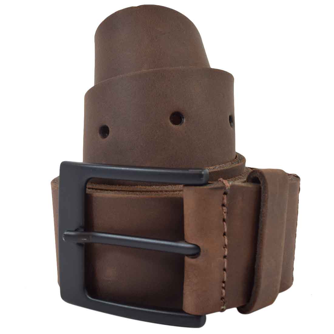 Rustic Leather Belt / Rustic Charcoal Buckle, 1.25" Wide - Stockyard X 'The Leather Store'