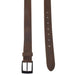 Two Row Stitch Leather Belt / Rustic Charcoal Buckle, 1.25" Wide - Stockyard X 'The Leather Store'