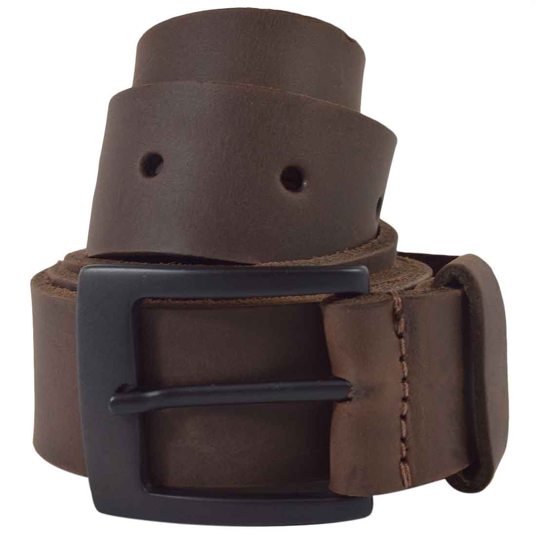 Rustic Leather Belt / Rustic Charcoal Buckle, 1.5" Wide - Stockyard X 'The Leather Store'