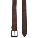 Two Row Stitch Leather Belt / Rustic Charcoal Buckle, 1.5" Wide - Stockyard X 'The Leather Store'