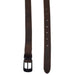 Two Row Stitch Leather Belt / Rustic Charcoal Buckle, 7/8" Wide - Stockyard X 'The Leather Store'