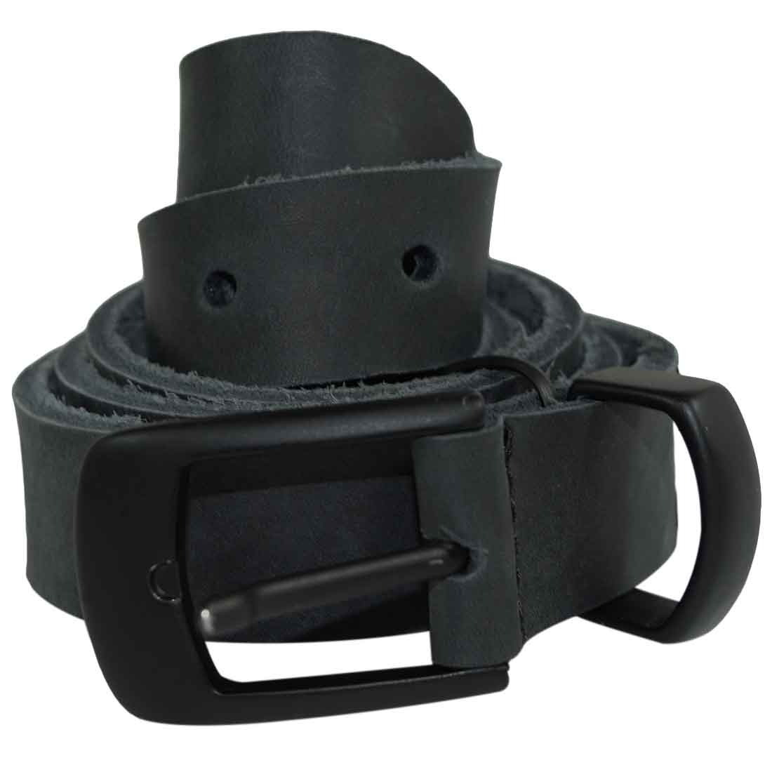 Rustic Leather Belt / Rustic Charcoal Buckle, 7/8" Wide - Stockyard X 'The Leather Store'