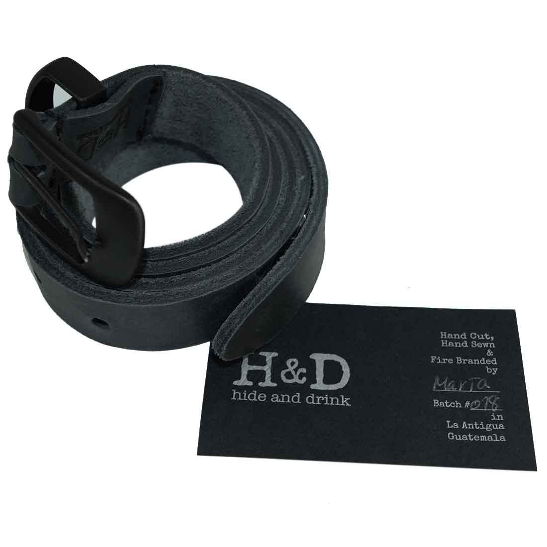 Rustic Leather Belt / Rustic Charcoal Buckle, 7/8" Wide - Stockyard X 'The Leather Store'