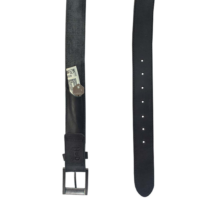 Men's Thick Leather Belt With Inner Pocket - Stockyard X 'The Leather Store'