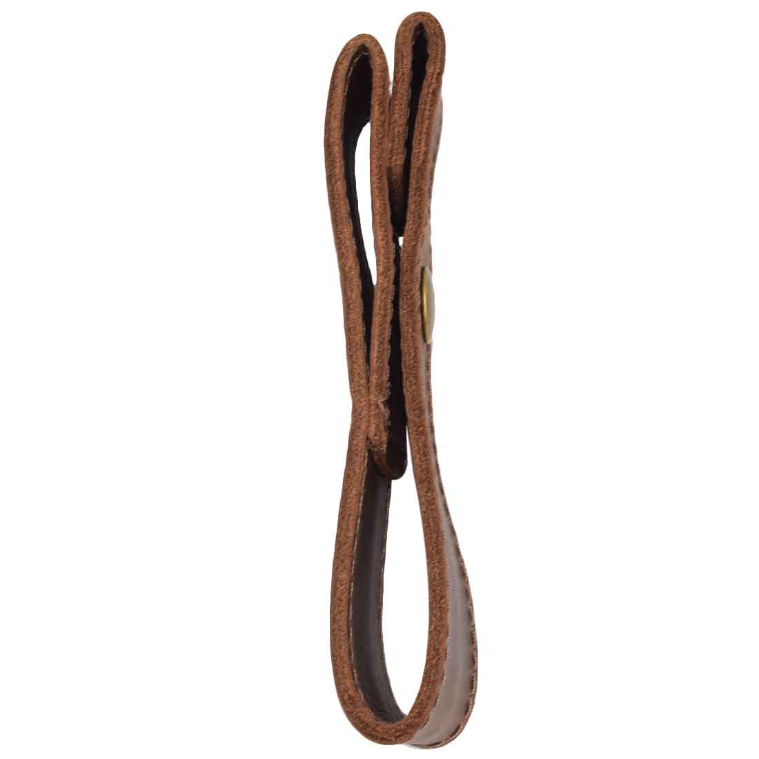 Side view of the Hide & Drink Whip Holster displaying its elegant design and rustic charm. This functional accessory, a Full Grain Leather Whip Holster, serves as a Belt Loop Bullwhip Holder, emphasizing the quality of Small Batch Production and artisan craftsmanship from La Antigua Guatemala & Oaxaca Mexico.