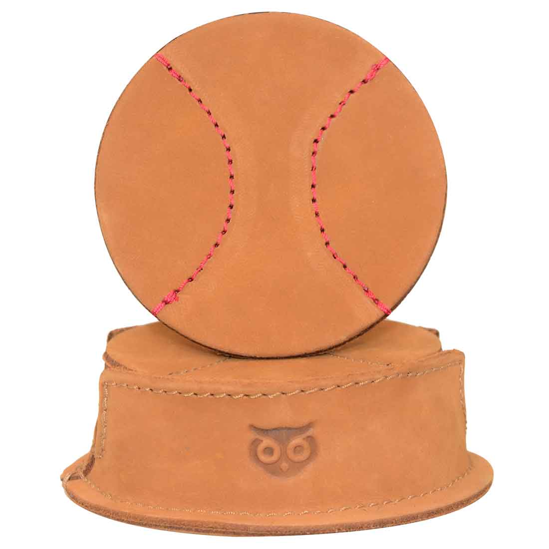 Thick Leather Baseball Coasters (6-Pack) - Stockyard X 'The Leather Store'