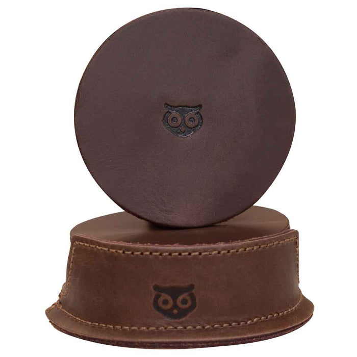 Thick Leather Owl Coasters (6-Pack) - Stockyard X 'The Leather Store'
