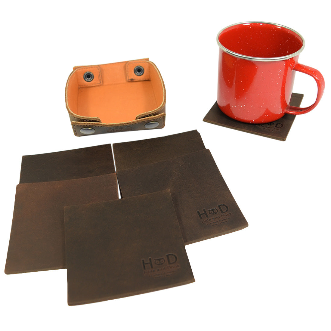 Square Box Coasters Set (6-Pack) - Stockyard X 'The Leather Store'