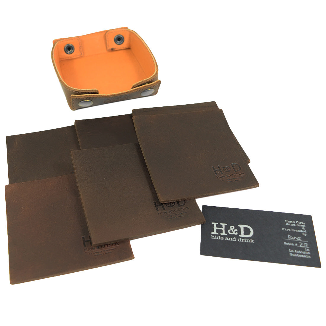 Square Box Coasters Set (6-Pack) - Stockyard X 'The Leather Store'