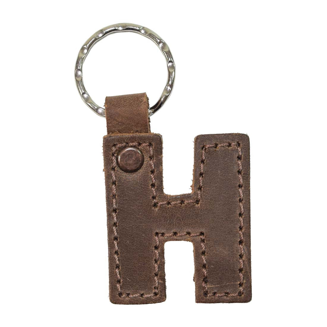 Stylish 'L' thick leather Alphabet Letter Keychain by Hide & Drink, made for key personalization. Crafted artisanally in La Antigua Guatemala, blending durability with style.