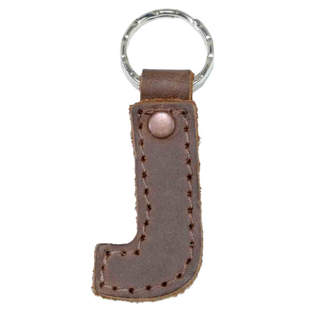 Charming 'O' thick leather Alphabet Letter Keychain by Hide & Drink, ideal for stylish key organization. Made from full grain leather, handcrafted in La Antigua Guatemala.