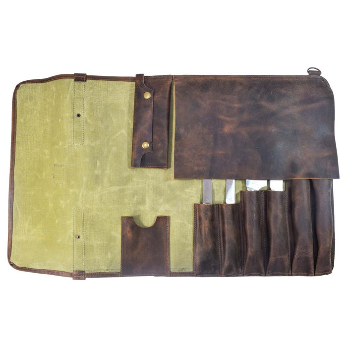 Knife Roll (8 Pockets) - Stockyard X 'The Leather Store'