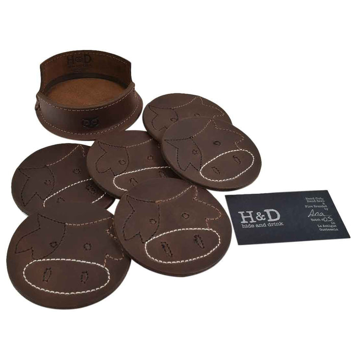 Milk Cow Classic Shaped Coaster Set (6-Pack) - Stockyard X 'The Leather Store'
