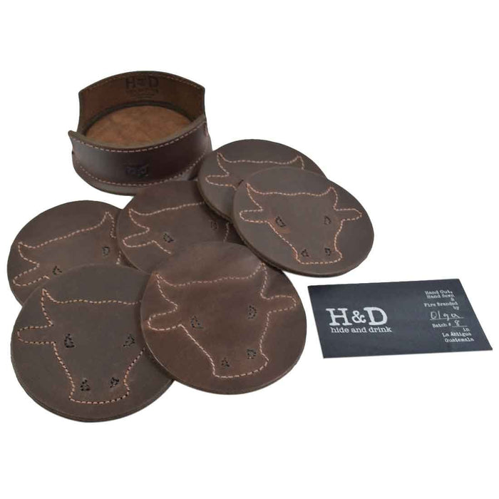 Raging Bull Classic Shaped Coaster Set (6-Pack) - Stockyard X 'The Leather Store'