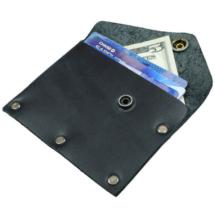 Riveted Card Holder with Snap - Stockyard X 'The Leather Store'