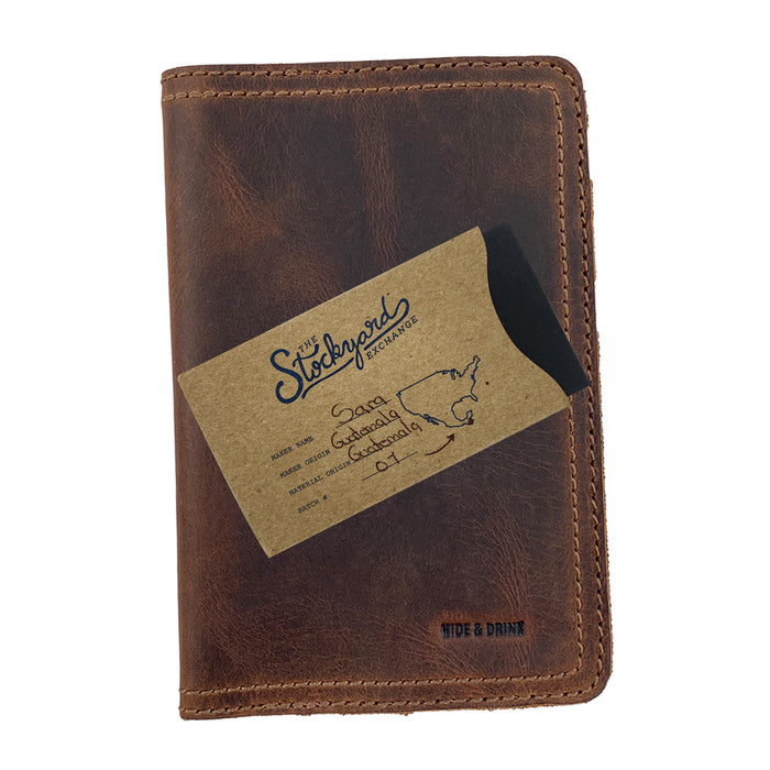 Hard Cover Notebook Protector Pocket (3.5 X 5.5 in.) Notebook NOT Included - Stockyard X 'The Leather Store'