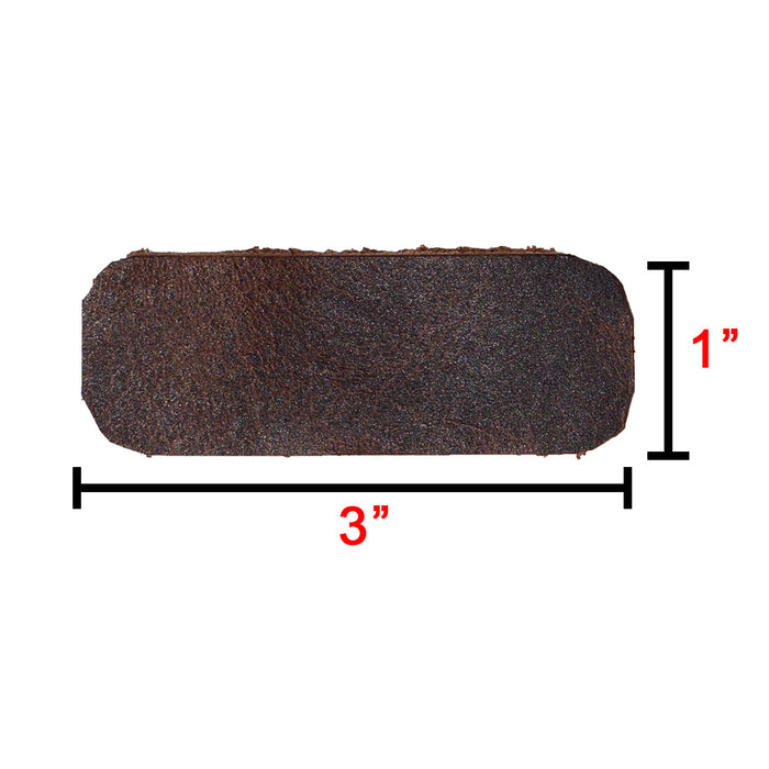 Leather Rounded Rectangular Shapes  1 x 3 in. (Set of 20)