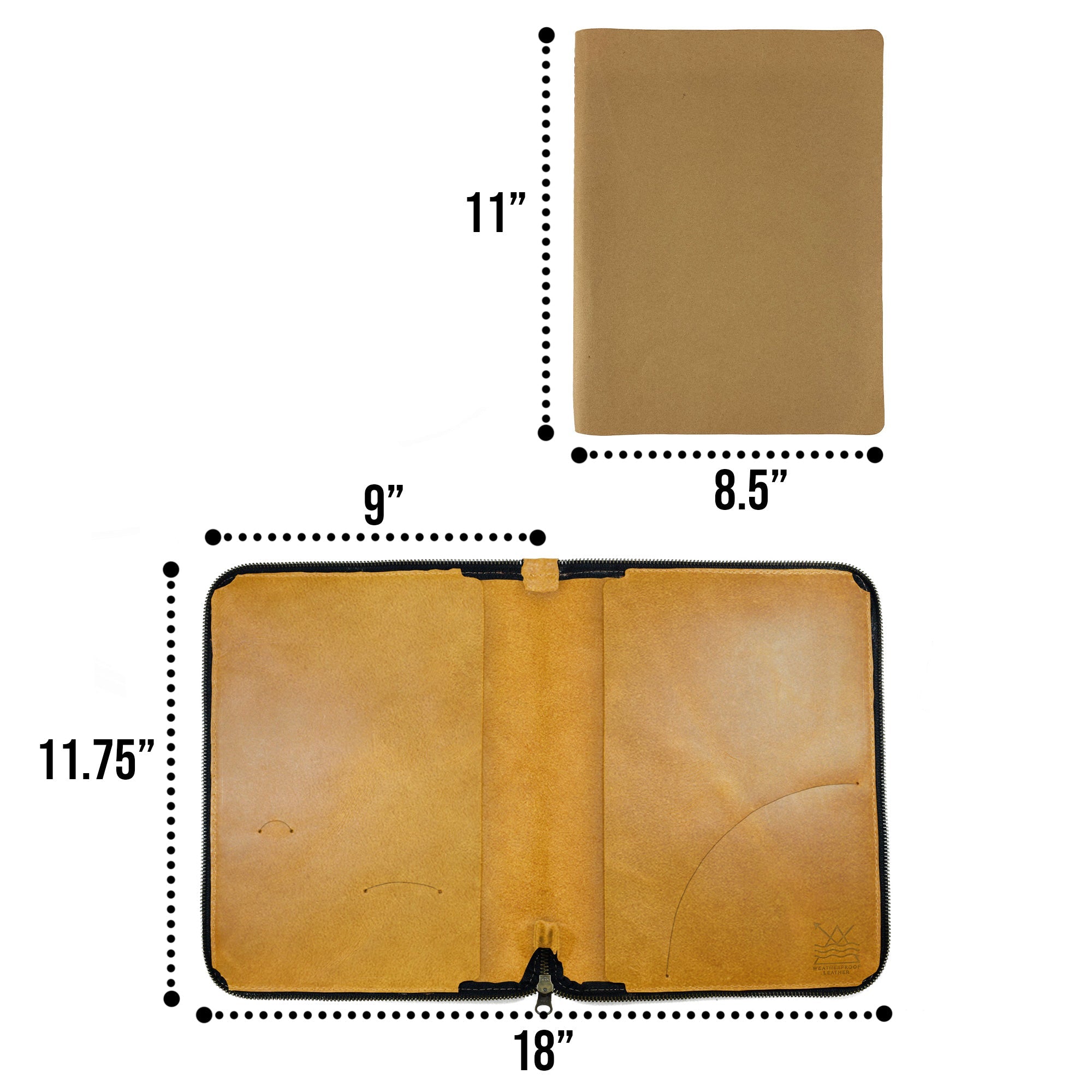 Weatherproof Journal Cover for Moleskine Notebook XXL (8.5 x 11 in.) - Stockyard X 'The Leather Store'