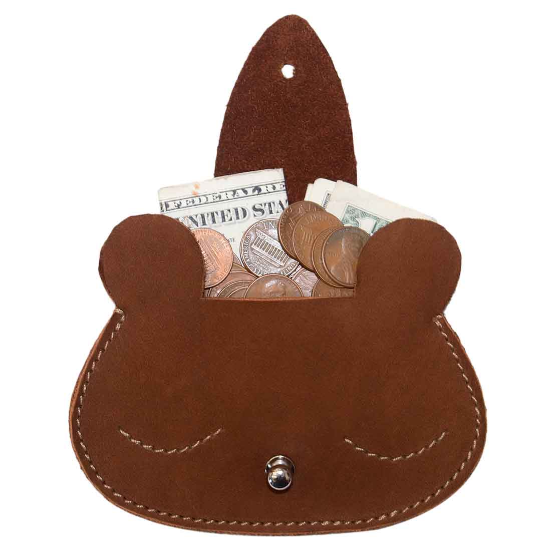 Sleepy Bear Coin Pouch - Stockyard X 'The Leather Store'